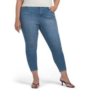 D. JEANS Medium Wash Plus Recycle Comfort Waist Skinny Ankle Jeans